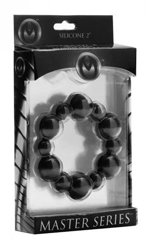 Anal | Shadow Silicone Beaded Cockring - XR Brands Master Series Anal | Shadow Silicone Beaded Cockring - XR Brands Master Series
