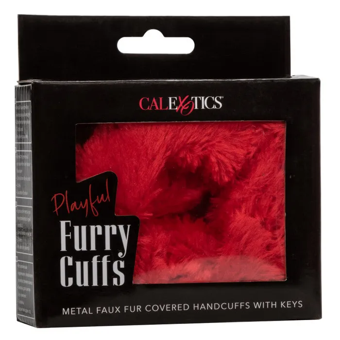 CalExotics Restraints | Playful Furry Cuffs - Red CalExotics Restraints | Playful Furry Cuffs - Red
