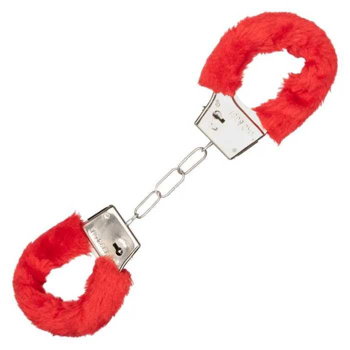 CalExotics Restraints | Playful Furry Cuffs - Red CalExotics Restraints | Playful Furry Cuffs - Red
