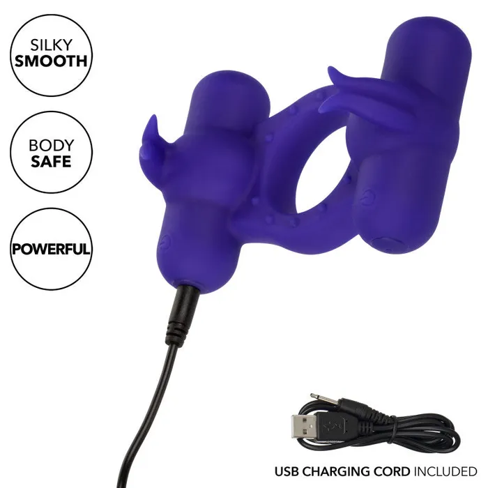 CalExotics Vibrators | Silicone Rechargeable Triple Orgasm - Purple CalExotics Vibrators | Silicone Rechargeable Triple Orgasm - Purple