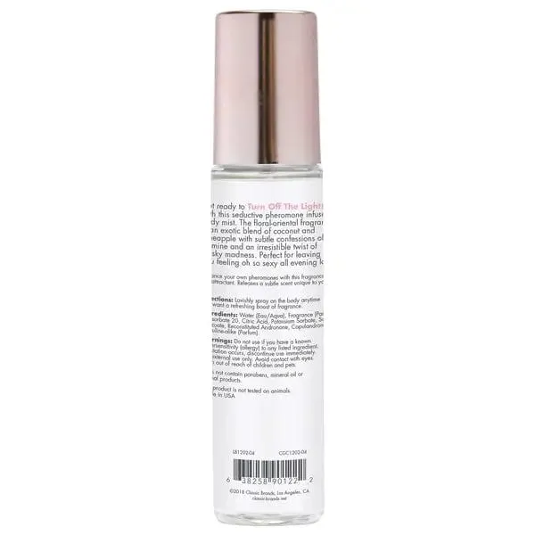 CG Female Sex Toys | CG Body Mist with Pheromones Turn Off The Lights - Floral Oriental 3.5oz