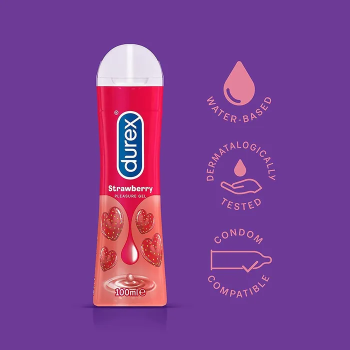 Durex Condoms Sexual Health & Wellbeing | Durex Strawberry Gel Lubricant 100ml Durex Condoms Sexual Health & Wellbeing | Durex Strawberry Gel Lubricant 100ml