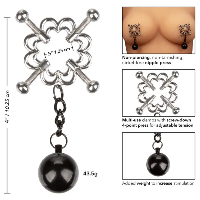 Female Sex Toys | CalExotics Nipple Grips 4-Point Weighted Nipple Press Female Sex Toys | CalExotics Nipple Grips 4-Point Weighted Nipple Press