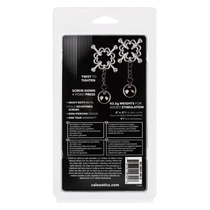 Female Sex Toys | CalExotics Nipple Grips 4-Point Weighted Nipple Press Female Sex Toys | CalExotics Nipple Grips 4-Point Weighted Nipple Press