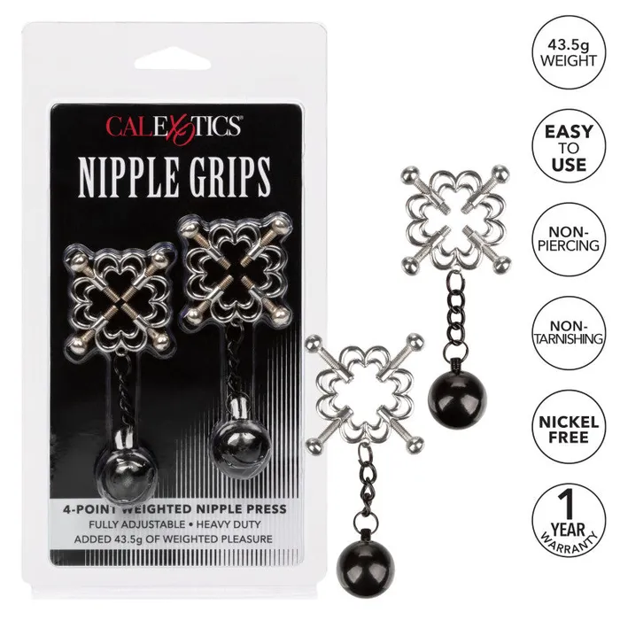 Female Sex Toys | CalExotics Nipple Grips 4-Point Weighted Nipple Press Female Sex Toys | CalExotics Nipple Grips 4-Point Weighted Nipple Press