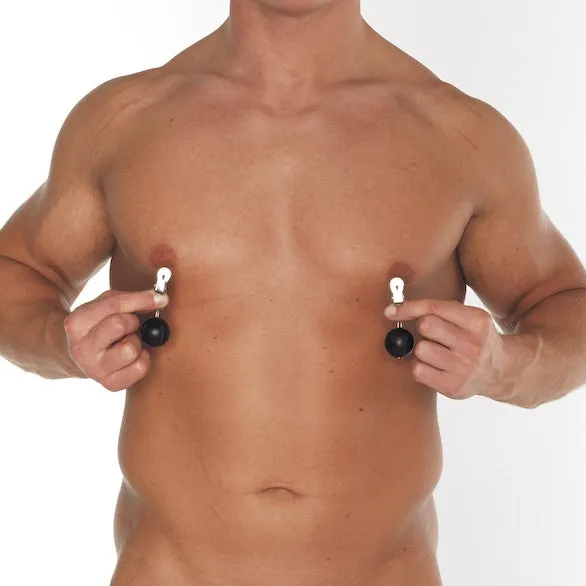 Female Sex Toys | Nipple Clamps With Round Black Weights - Rimba Female Sex Toys | Nipple Clamps With Round Black Weights - Rimba
