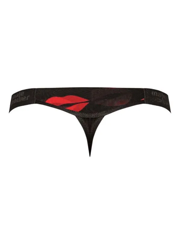 Kiss Me Micro Thong V Lip Print L-xl | Male Power Lingerie Vibrators
