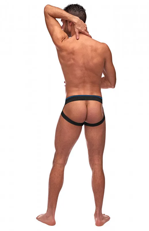 Male Power Anal | Retro Sport Panel Jock - S/ M - Black/ Blue Male Power Anal | Retro Sport Panel Jock - S/ M - Black/ Blue