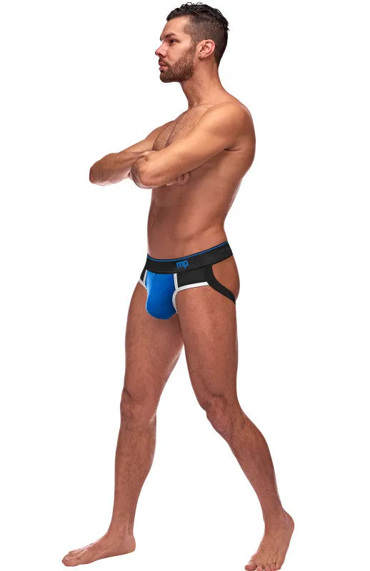 Male Power Anal | Retro Sport Panel Jock - S/ M - Black/ Blue Male Power Anal | Retro Sport Panel Jock - S/ M - Black/ Blue