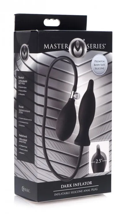 Male Sex Toys Master Series Dark Inflator Silicone Anal Plug XR Brands