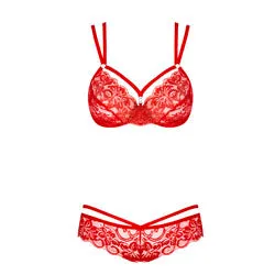 Obsessive Vibrators | Red Lace Bra And GString