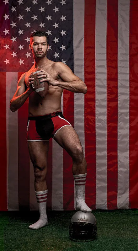 Retro Sport Panel Short- X-Large - Black/ Red | Male Power Anal