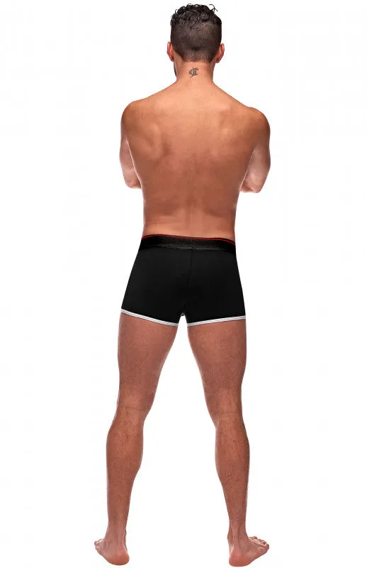 Retro Sport Panel Short- X-Large - Black/ Red | Male Power Anal