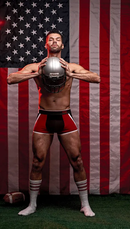 Retro Sport Panel Short- X-Large - Black/ Red | Male Power Anal