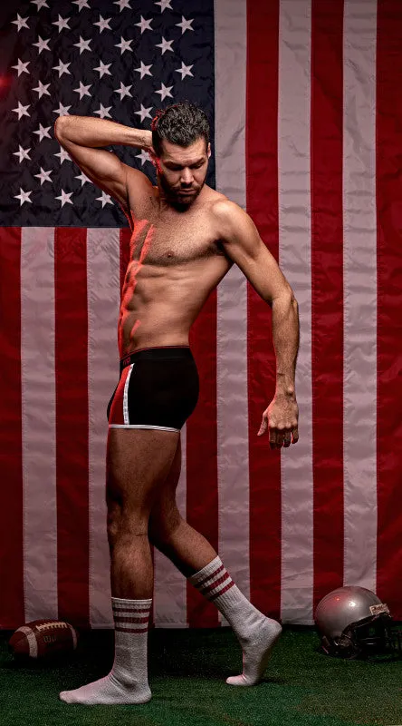 Retro Sport Panel Short- X-Large - Black/ Red | Male Power Anal