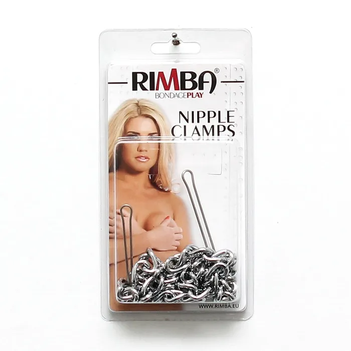 Rimba Female Sex Toys | Silver Nipple Clamps With Double Chain