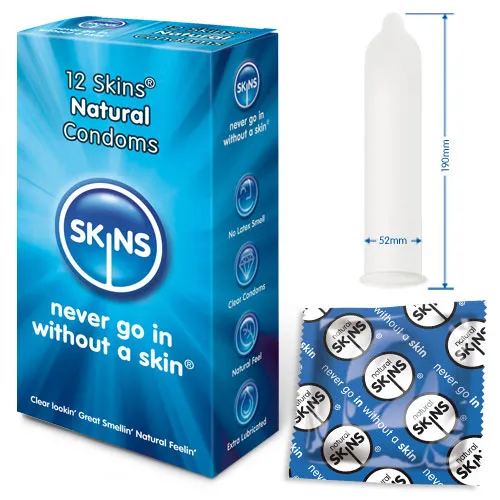 Skins Condoms Female Sex Toys Skins Condoms Natural 12 Pack