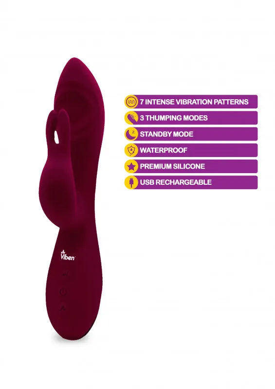 Viben Pzazz - Ruby - Rechargeable Thumping Rabbit | Vibrators Viben Pzazz - Ruby - Rechargeable Thumping Rabbit | Vibrators