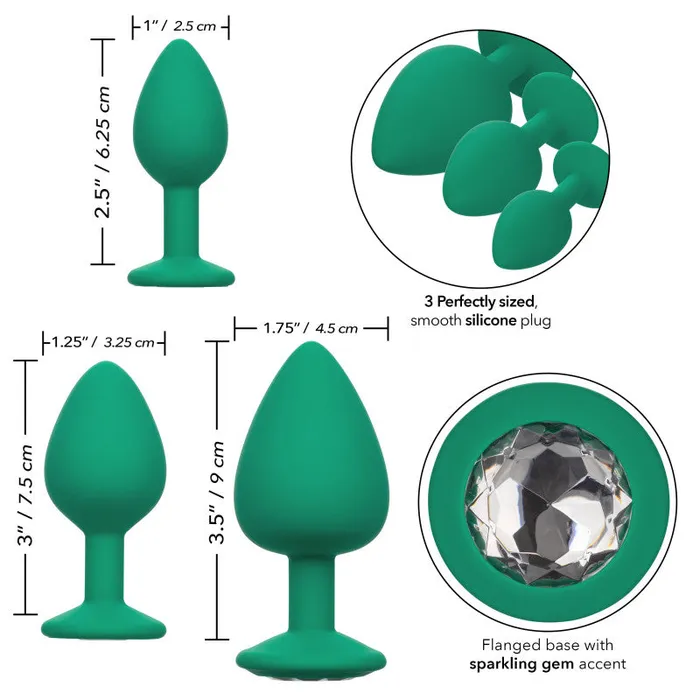 Vibrators | CalExotics Cheeky Gems - Green Vibrators | CalExotics Cheeky Gems - Green