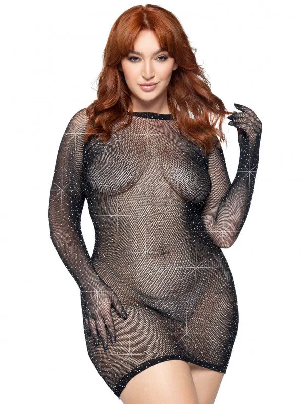 Vibrators | Leg Avenue Rhinestone Fishnet Gloved Dress - 1x/2x Vibrators | Leg Avenue Rhinestone Fishnet Gloved Dress - 1x/2x
