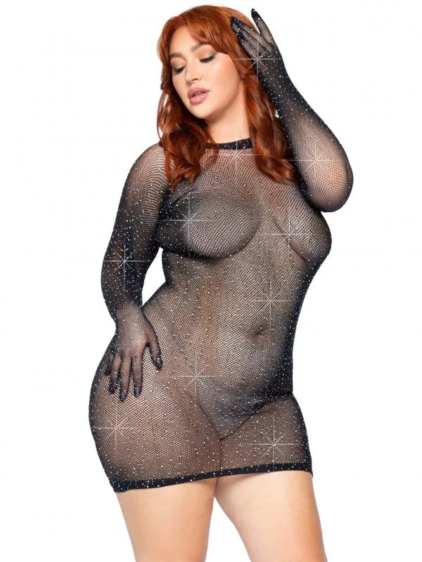 Vibrators | Leg Avenue Rhinestone Fishnet Gloved Dress - 1x/2x Vibrators | Leg Avenue Rhinestone Fishnet Gloved Dress - 1x/2x
