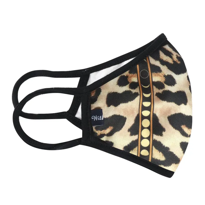 Vibrators | Olive Crius Multi Brown Leopard 3-Layered Face Cover-PM0243