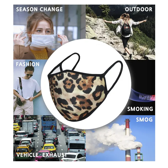 Vibrators | Olive Crius Multi Brown Leopard 3-Layered Face Cover-PM0243