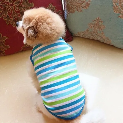 Vibrators | Pet Dog Clothing Cotton Stripe Vest Puppy Cotton - Black Lily