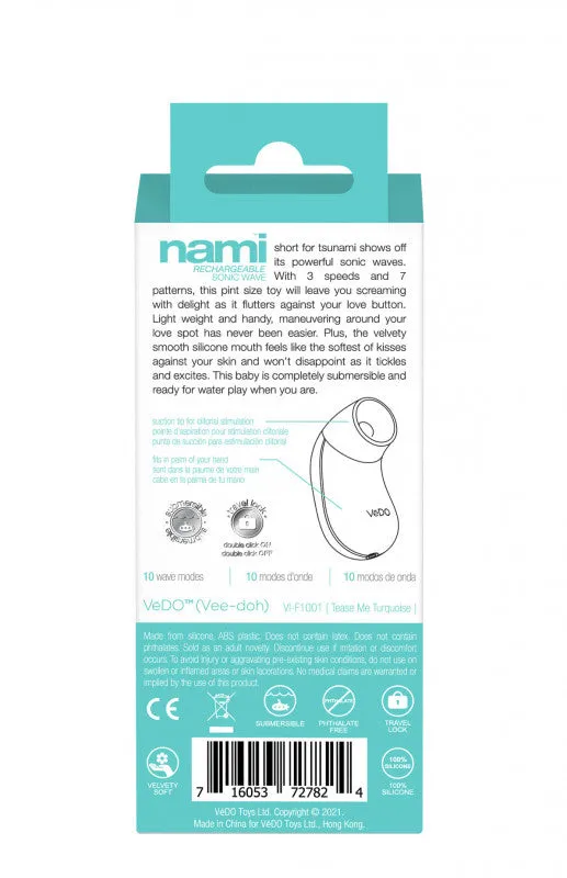 Vibrators | VeDO Nami Rechargeable Sonic Vibe - Tease Me Turquoise Vibrators | VeDO Nami Rechargeable Sonic Vibe - Tease Me Turquoise