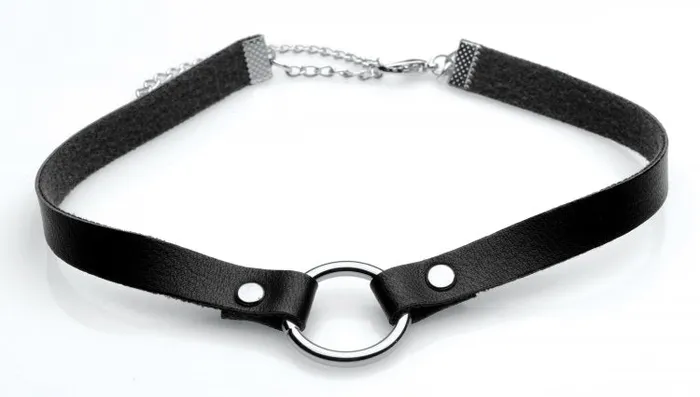 XR Brands Male Sex Toys Master Series Lush Pet Silver Ring Slim Choker