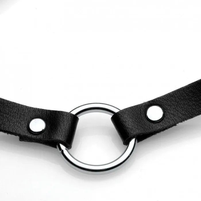 XR Brands Male Sex Toys | Master Series Lush Pet Silver Ring Slim Choker