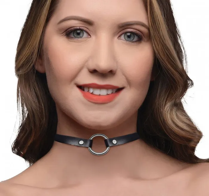 XR Brands Male Sex Toys | Master Series Lush Pet Silver Ring Slim Choker