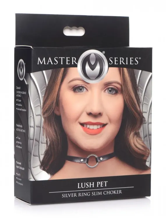 XR Brands Male Sex Toys | Master Series Lush Pet Silver Ring Slim Choker